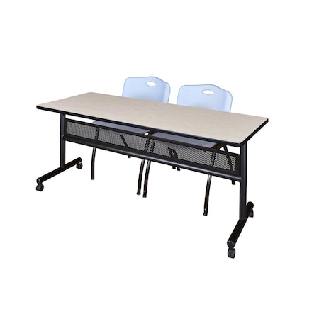 Kobe Rectangle FlipTop Table, 72" W, 29" H, Laminate Top, Maple MKFTM7224PL47GY